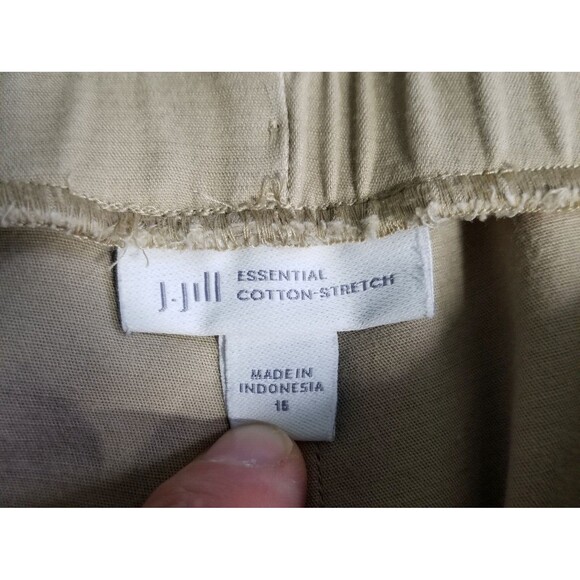 J Jill Essential Cotton Stretch Pants Womens Tan Khaki Size 16 Pull On Ankle - Picture 2 of 12